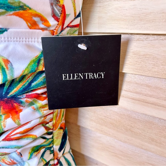 SOLD!! Ellen Tracy Swim | Floral Keyhole Halter One-Piece Swimsuit - Picture 2 of 8